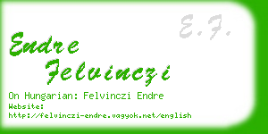 endre felvinczi business card